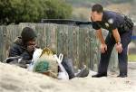 Officer Tomoko questioning Shakomatic about his public urination and screaming he's Baron of the Beach.