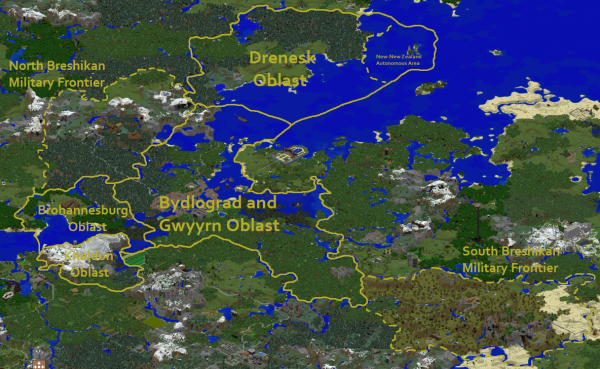 Oblasts and Territories of Core Breshik